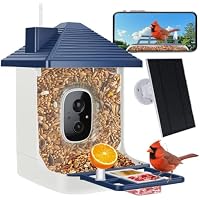 Solar-Powered AI Bird Feeder with Camera – Indigo Blue