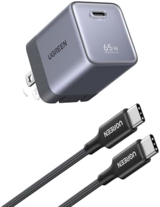 UGREEN Nexode Air 65W USB‑C GaN Wall Charger with 3.3‑ft Cable (Grey)